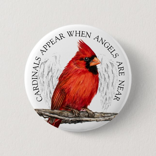Cardinals Appear When Angels Are Near Button (Front)