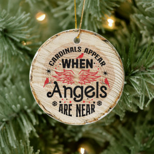 Cardinals appear when angels are near ceramic tree decoration