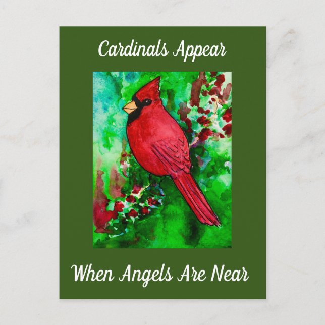 Cardinals Appear When Angels Are Near Inspiration Postcard (Front)