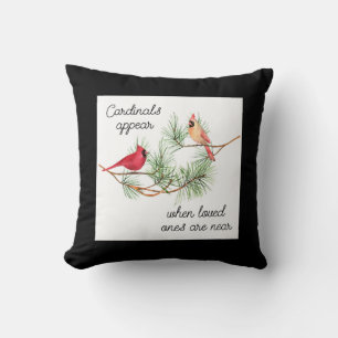Cardinals appear when loved ones are near cushion