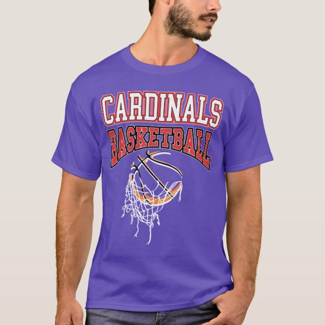 Cardinals Basketball Mom Game Day School Spirit Ca T-Shirt (Front)