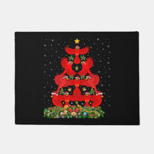 Cardinals Bird Christmas Tree Gift Funny Christmas Doormat
