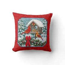 Cardinals Christmas Birdfeeder Red