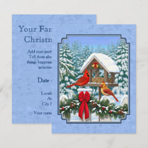 Cardinals Christmas Feast Blue Invitation