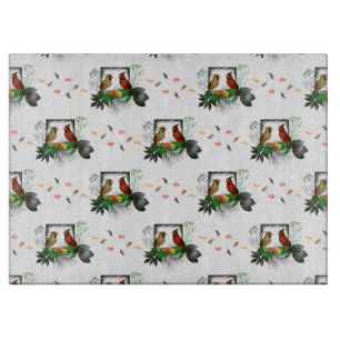 Cardinals Corner Glass Cutting Board