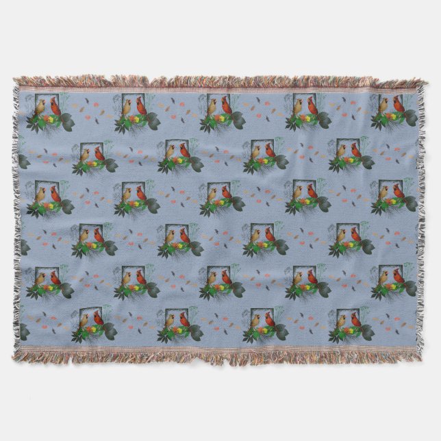 Cardinals Corner Throw Blanket (Light Blue) (Front)