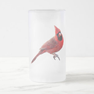 Cardinals Frosted Glass Beer Mug