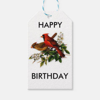 Cardinals Happy Birthday gift tag