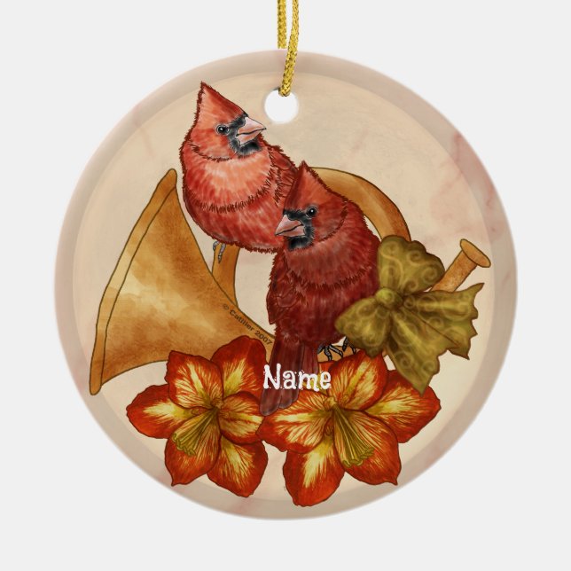 Cardinals Horn  ornament  (Front)