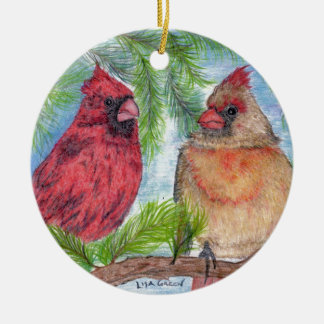 Cardinals in a Tree Ceramic Tree Decoration