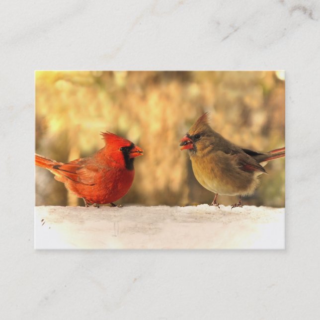 Cardinals in Autumn ATC Card (Front)