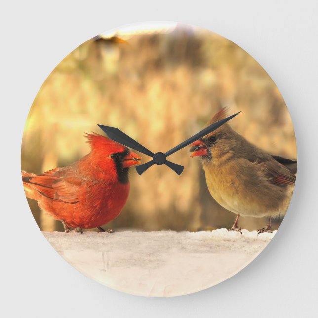 Cardinals in Autumn Clock (Front)