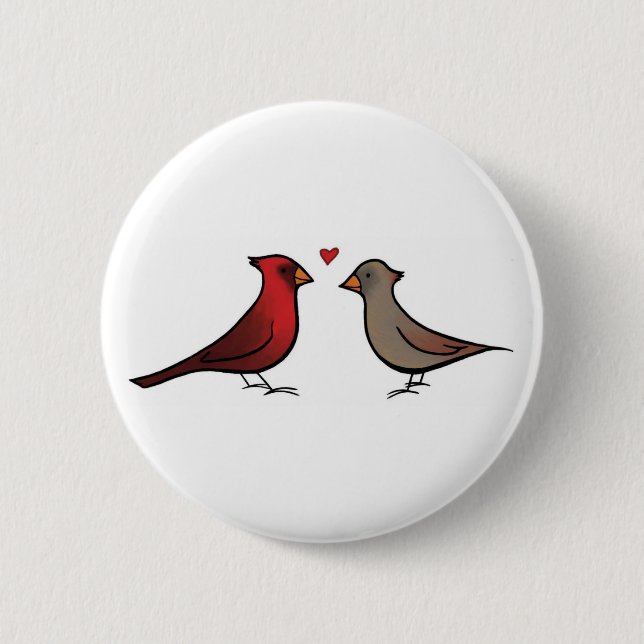 Cardinals in Love Button (Front)
