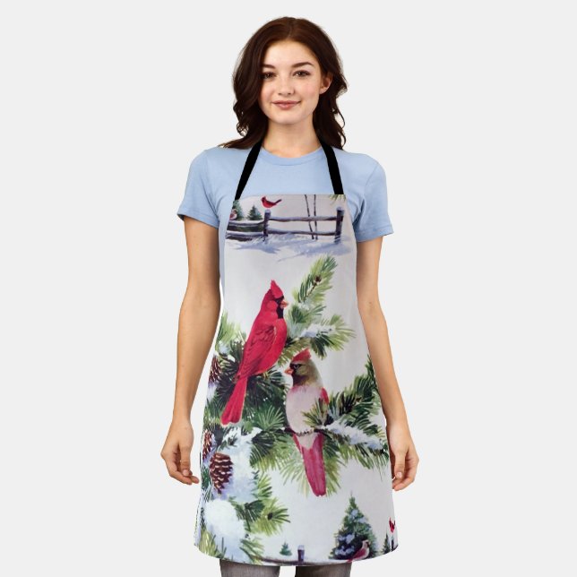 Cardinals in the snow apron (Worn)