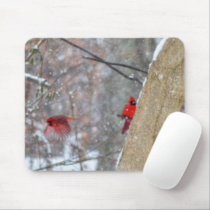 Cardinals in the Snow Mouse Mat
