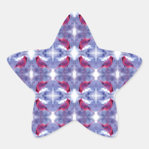 Cardinals in the Snow Star Sticker