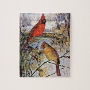 Cardinals in Winter Jigsaw Puzzle