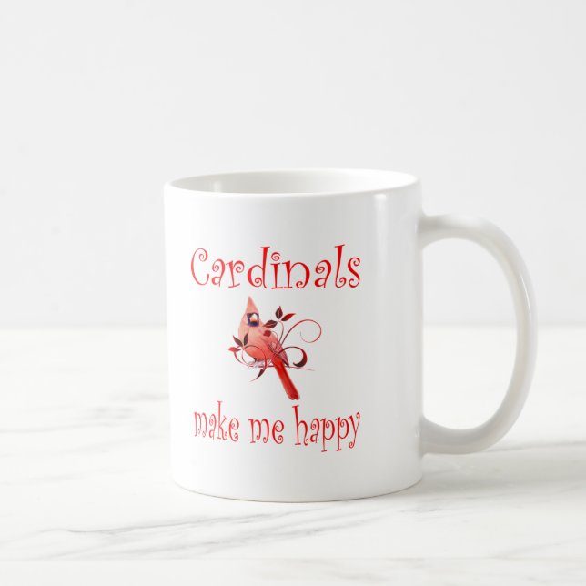 Cardinals Make Me Happy Coffee Mug (Right)