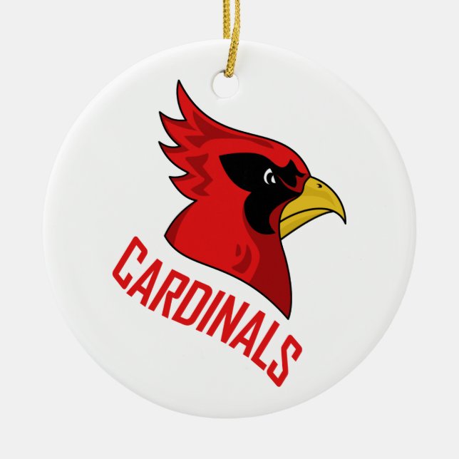 Cardinals Mascot Ceramic Tree Decoration (Front)