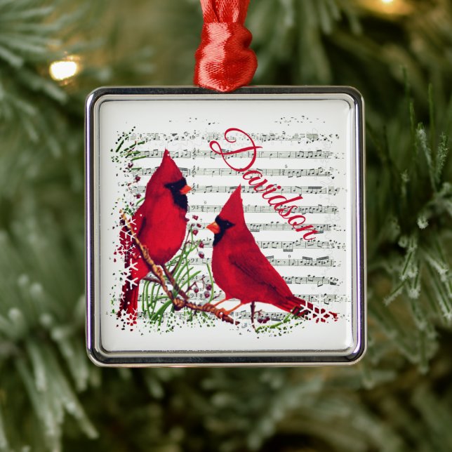 Cardinals Metal personalised Ornament (Tree)