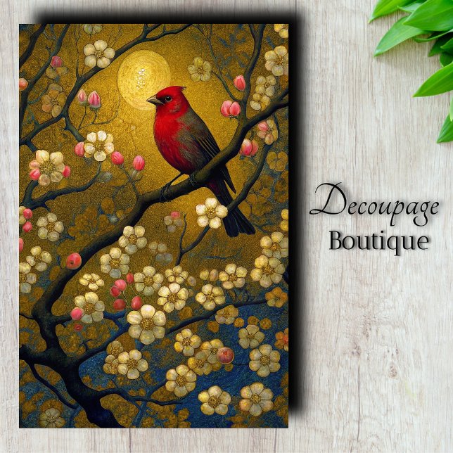 Cardinal's Moon Dream Decoupage Tissue Paper (Cardinal's Moon Dream Decoupage Tissue Paper)