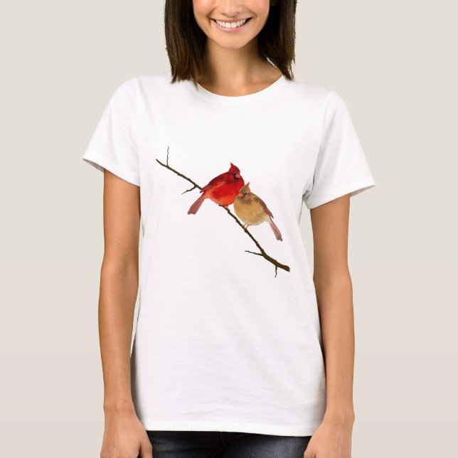 cardinals on a branch T-Shirt (Front)