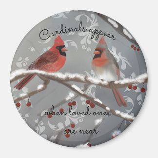 Cardinals on a Snowy Branch Magnet
