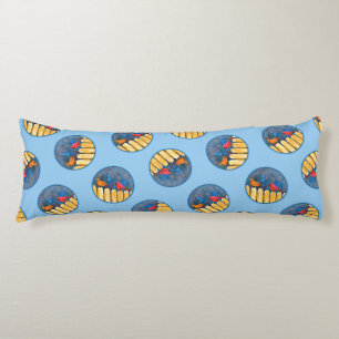 Cardinals on Fence in Winter Painting Original Art Body Cushion