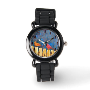 Cardinals on the Fence Painting - Original Art Watch