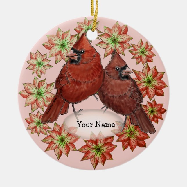 Cardinals Poinsettia ornaments (Front)