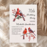 Cardinals Snow Winter Birds 70th Birthday Invitation<br><div class="desc">Beautiful red Cardinals on a snowy winter 70th birthday party invitation. Contact me for assistance with your customisations or to request additional matching or coordinating Zazzle products for your celebration.</div>