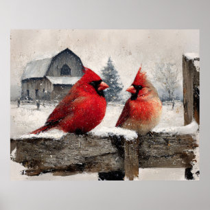Cardinals Vintage Farm Poster