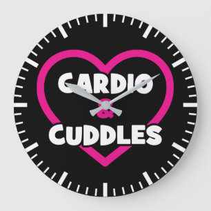 Cardio and Cuddles - Funny Novelty Gym Workout Large Clock