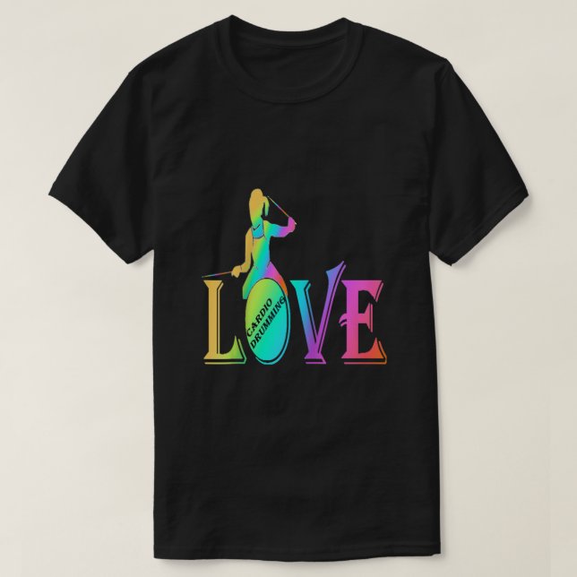 Cardio and gym coloured shirt love cardio drumming (Design Front)