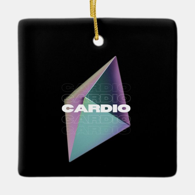 Cardio Ceramic Ornament (Front)
