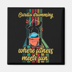 Cardio Drumming Gym Exercise Funny Fitness Cl W  Magnet