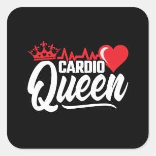 Cardio Fitness Queen Crown Gym Exercise Workout  Square Sticker