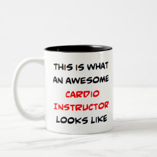 cardio instructor, awesome Two-Tone coffee mug