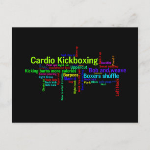 Cardio Kickboxing Word Cloud Postcard