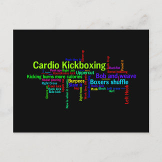 Cardio Kickboxing Word Cloud Postcard
