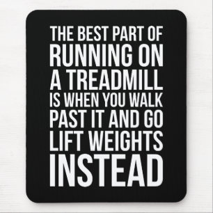Cardio, Treadmill Running vs Lifting - Funny Gym Mouse Mat