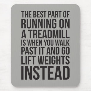 Cardio, Treadmill Running vs Lifting - Funny Gym Mouse Mat