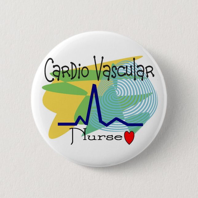 Cardio VASCULAR NURSE T-shirts 6 Cm Round Badge (Front)