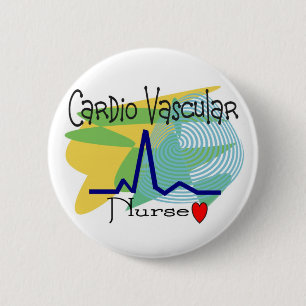 Cardio VASCULAR NURSE T-shirts 6 Cm Round Badge