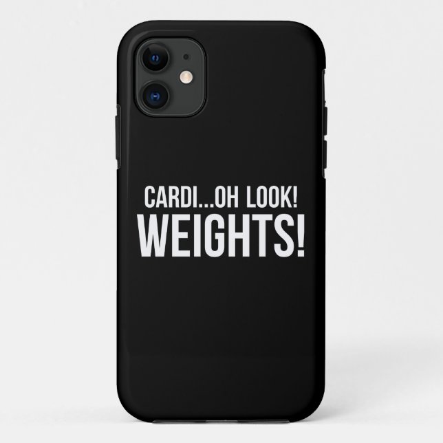 Cardio vs Weights - Funny Novelty Gym Workout Case-Mate iPhone Case (Back)