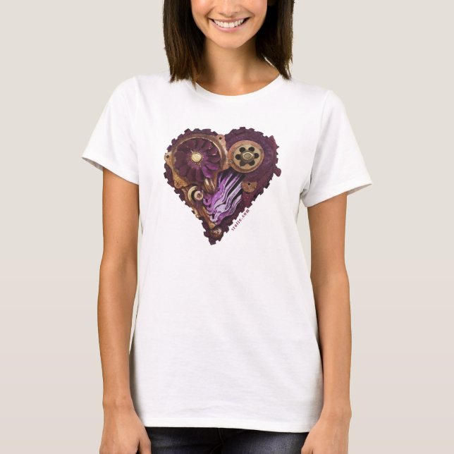 CardioArt-Assembled Heart  in Purple and Gold II T-Shirt (Front)