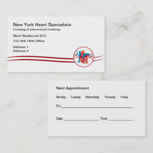 Cardiologist  Appointment Medical Centre Business Card