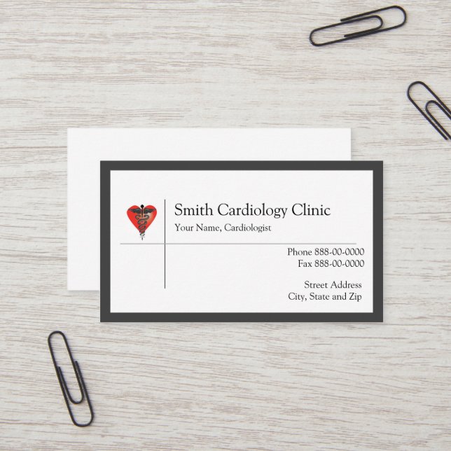 Cardiologist  Business Card (Front/Back In Situ)