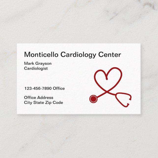 Cardiologist Cardiology Centre Business Card (Front)