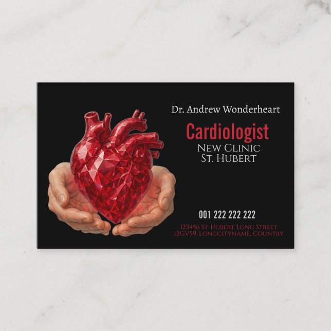 Cardiologist doctor business card (Front)